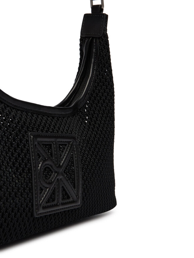 Calvin Klein Handtasche Calvin Klein Emblem Mesh Shoulder Bag LV04F3381G Schwarz
