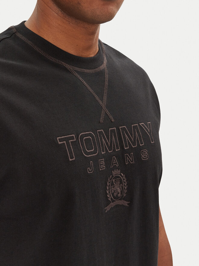 Tommy Jeans Tommy Jeans Marškinėliai Tonal Crest DM0DM20805 Juoda Relaxed Fit