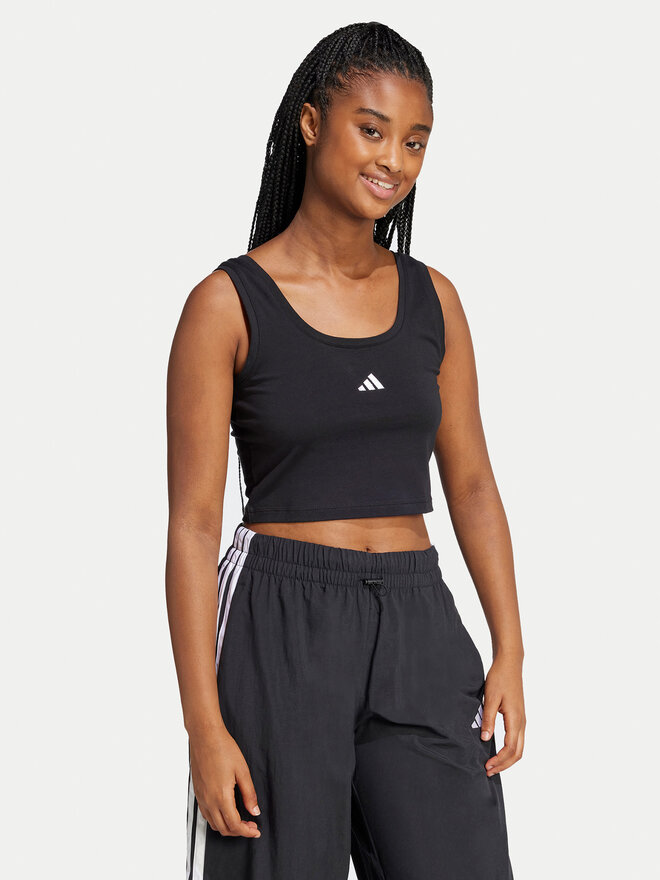 adidas adidas Τοπ Essentials Small Logo JE1321 Μαύρο Slim Fit