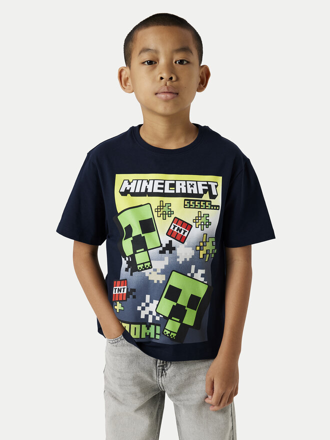 NAME IT NAME IT Póló Minecraft 13240871 Sötétkék Standard Fit