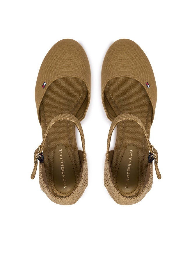 Tommy Hilfiger Espadrilles Tommy Hilfiger Mid Wedge Espad Closed Toe FW0FW09233 Braun