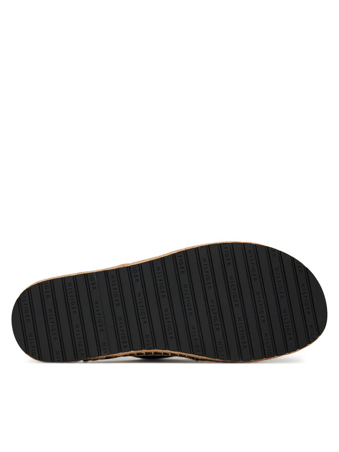 Tommy Hilfiger Espadrilles Tommy Hilfiger Flex Jutte Hilfiger Lth Sandal FM0FM05646 Schwarz