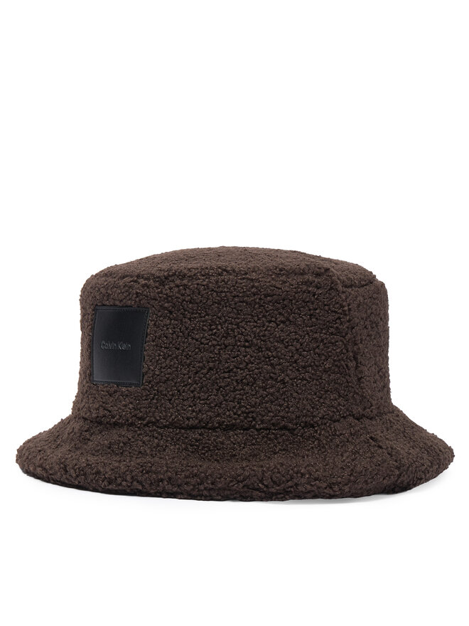 Calvin Klein Hut Calvin Klein All-Over Sherpa W/ Patch Bucket LV04F5097G Dunkelbraun