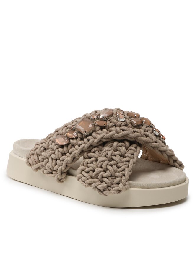 Inuikii Pantoletten Inuikii Woven Stones 70104-106 Braun