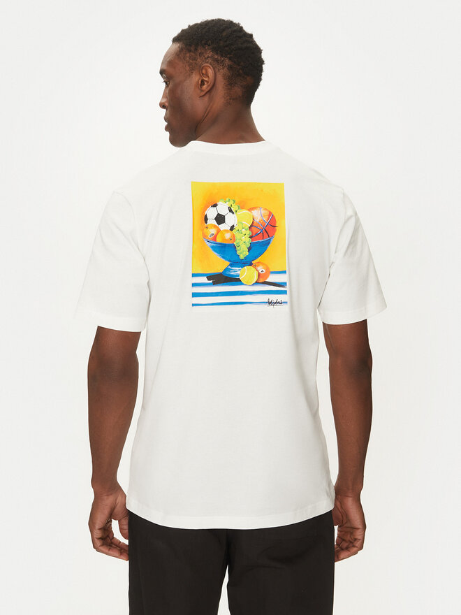 adidas adidas Marškinėliai Lounge Still Life Bowl Graphic JJ3962 Balta Regular Fit