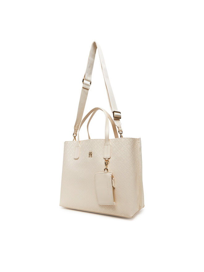 Tommy Hilfiger Kabelka Tommy Hilfiger Th Distinct Satchel Mono AW0AW17174 Béžová