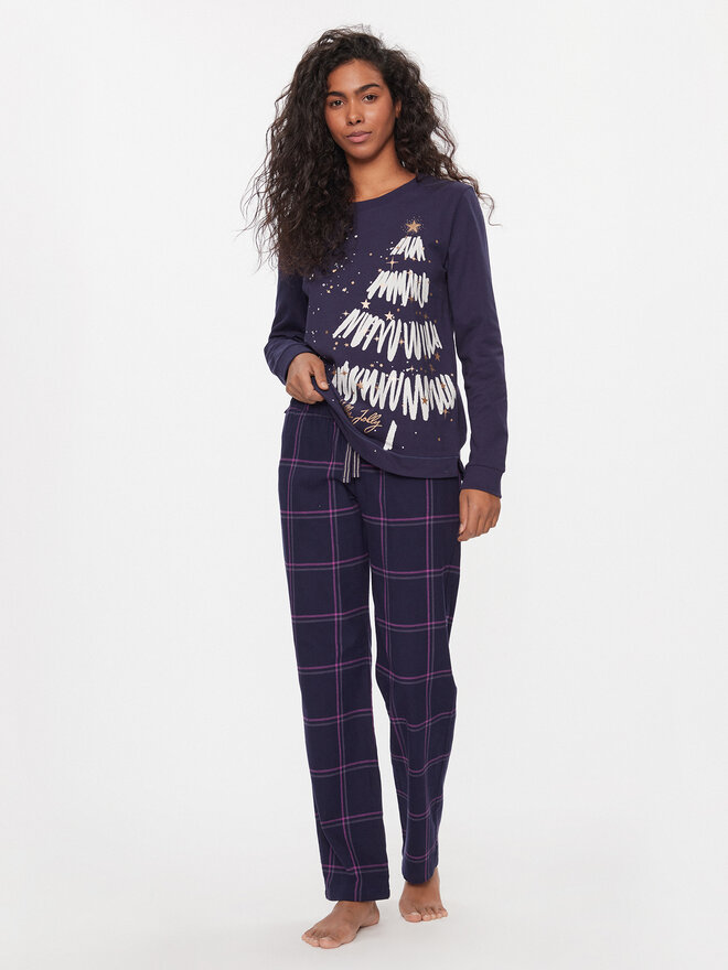 Triumph Triumph Pizsama Winter Moments PK X 10216527 Sötétkék Regular Fit