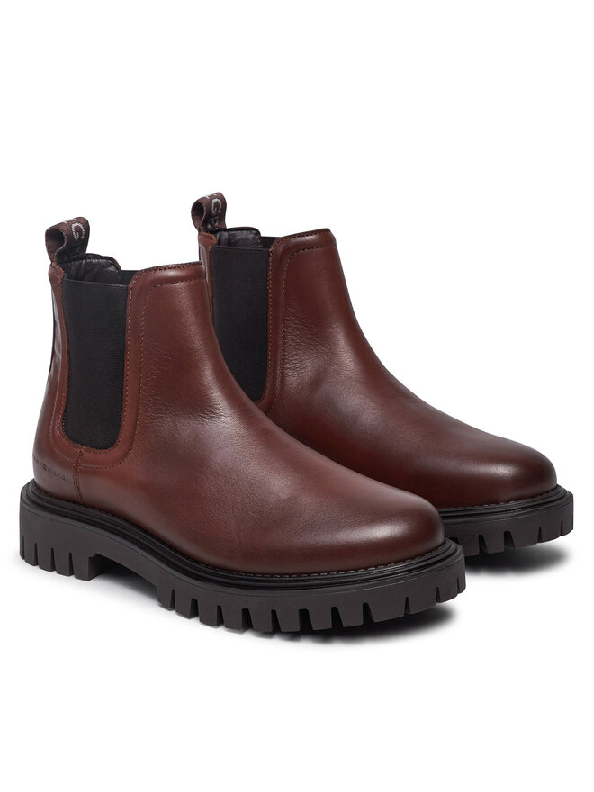 Tommy Hilfiger Боти тип челси Tommy Hilfiger Casual Hilfiger Chunky Lth Chels FM0FM05197 Кафяв