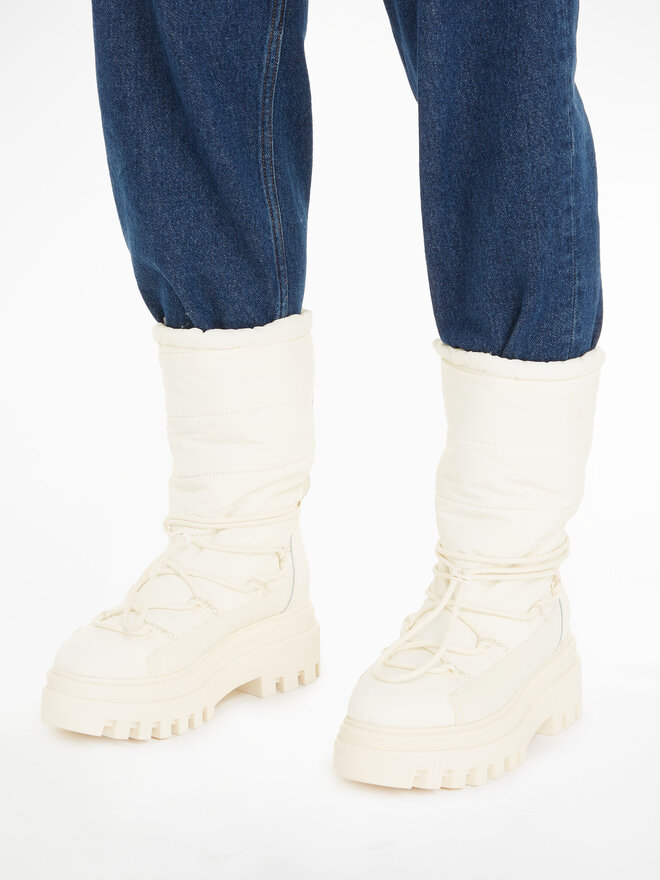 Calvin Klein Jeans Botas de nieve Calvin Klein Jeans Flatform Snow Boot Nylon Wn YW0YW01146 Blanco