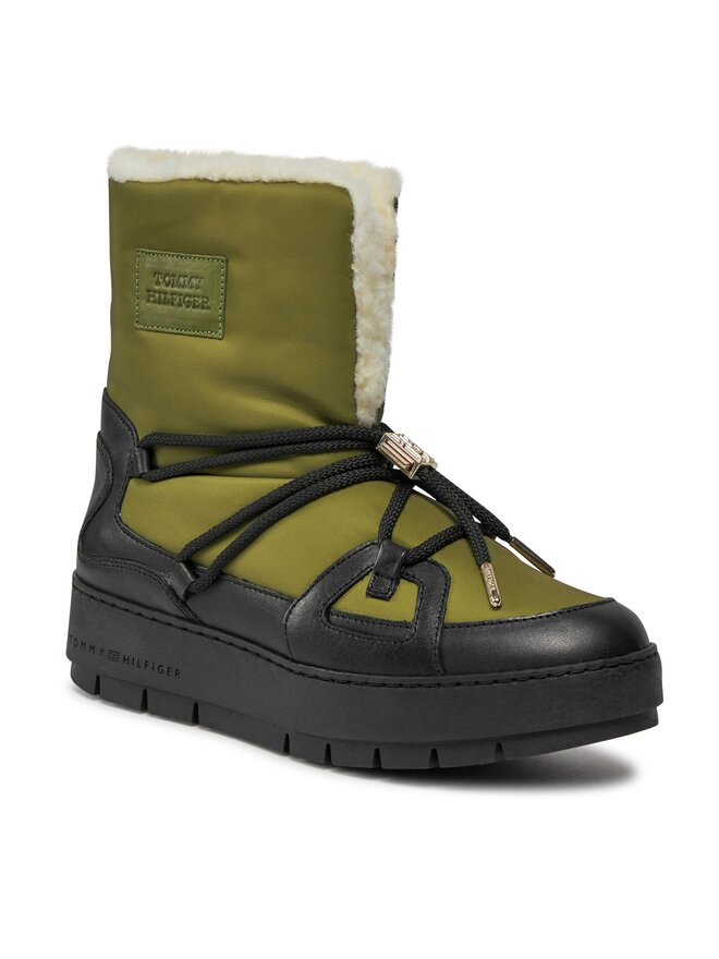 Tommy Hilfiger Μπότες Χιονιού Tommy Hilfiger Tommy Essential Snowboot FW0FW07504 Πράσινο