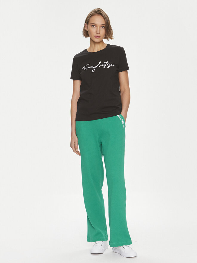 Tommy Hilfiger Tommy Hilfiger Marškinėliai Signature WW0WW41674 Juoda Regular Fit
