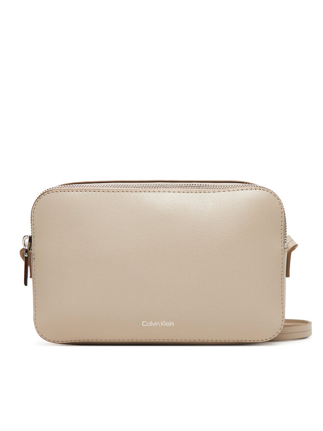Calvin Klein Rankinė Calvin Klein Foil Logo Elongated Camera Bag LV04F3276G Smėlio