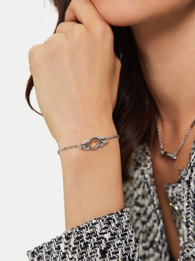 Guess Bransoletka Guess JUBB04 510JW Srebrny