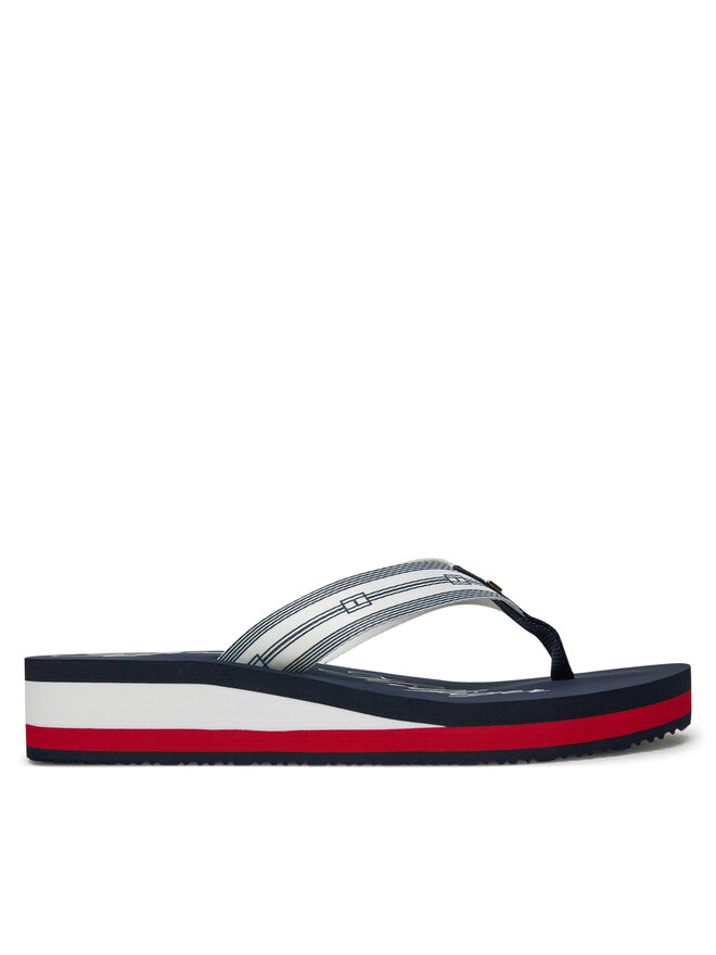 Tommy Hilfiger Flip flop Tommy Hilfiger Im Th Signature Beach Sandal FW0FW08369 Bleumarin