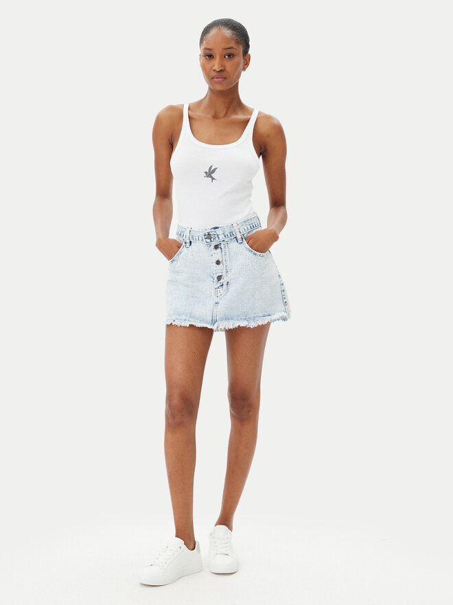 One Teaspoon One Teaspoon Τοπ Fine 26605 Λευκό Slim Fit