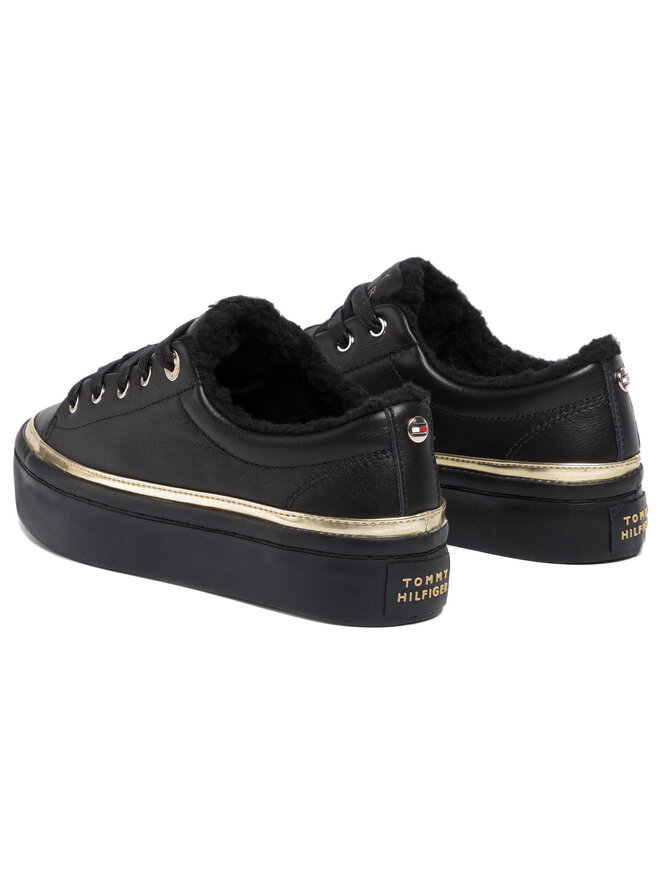 Tommy Hilfiger Sneakers Tommy Hilfiger Cosy Lace Leather Sneaker FW0FW04538 Schwarz