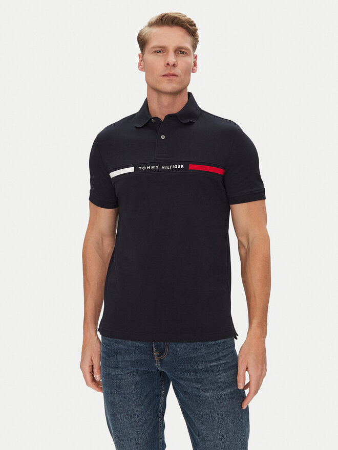 Tommy Hilfiger Tommy Hilfiger Poloshirt Chest Insert MW0MW38130 Dunkelblau Regular Fit