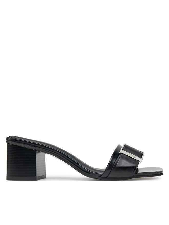 Calvin Klein Pantoletten Calvin Klein Heel Mule 50 W/Buckle - Lth HW0HW02478 Schwarz
