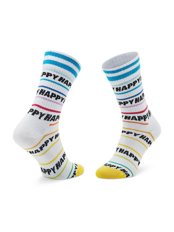 Happy Socks Дълги чорапи unisex Happy Socks ATHAP29-1300 Бял