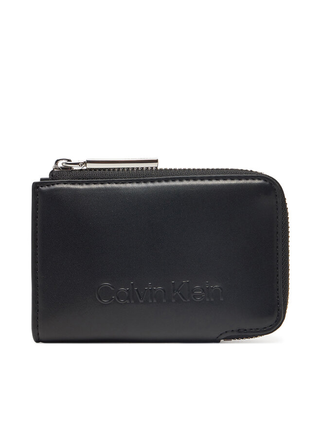 Calvin Klein Portafoglio da donna Calvin Klein Embossed Logo Zip Cardholder K60K613157 Nero