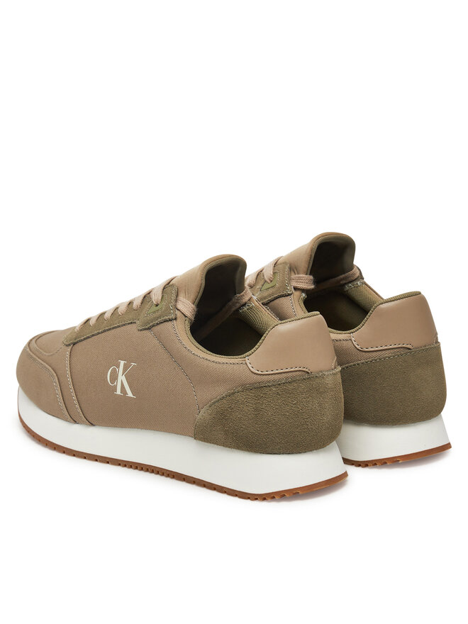Calvin Klein Jeans Sneakersy Calvin Klein Jeans Runner Sock Laceup Mg Canvas YM0YM01217 Zielony