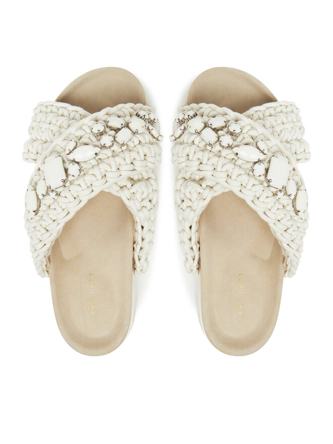 Inuikii Klapki Inuikii Woven Stones Platform 70103-106 1100 Écru