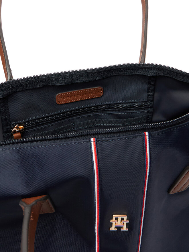 Tommy Hilfiger Handtasche Tommy Hilfiger Popette Tote Corp AW0AW17706 Dunkelblau