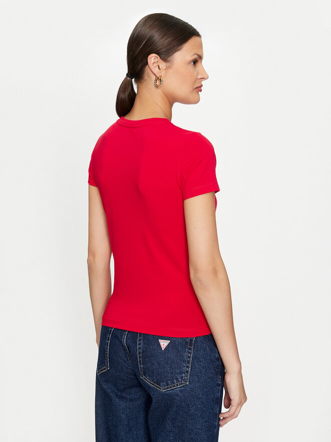 Guess Jeans Guess Jeans Marškinėliai W4YI01 J1314 Raudona Slim Fit