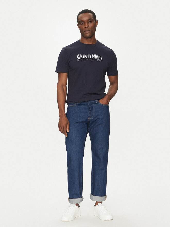 Calvin Klein Calvin Klein Футболка Double Logo K10K114149 Cиній Regular Fit