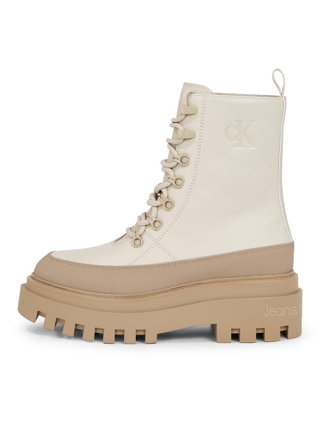 Calvin Klein Jeans Botines Calvin Klein Jeans Flatform Lace Up Boot Lth YW0YW01110 Beis