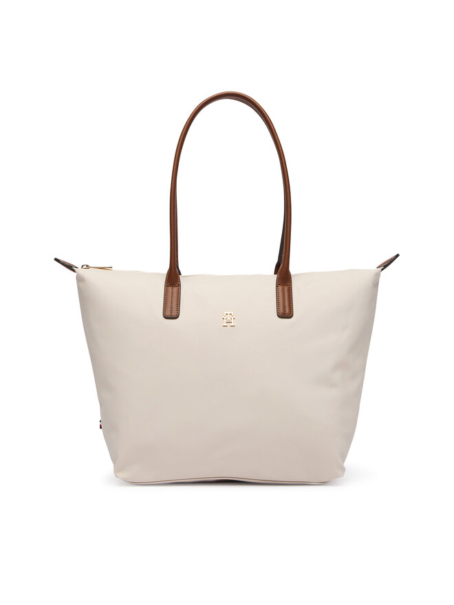 Tommy Hilfiger Handtasche Tommy Hilfiger Popette Tote AW0AW17711 Écru