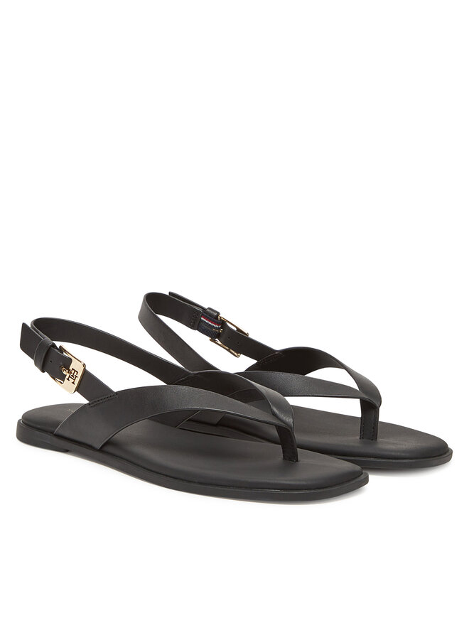 Tommy Hilfiger Sandalen Tommy Hilfiger Color Block Thong Flat Sandal FW0FW08883 Schwarz