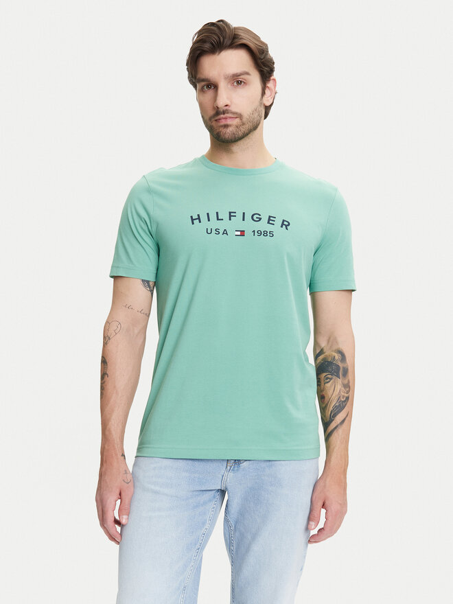 Tommy Hilfiger Tommy Hilfiger Camiseta Fathers Day MW0MW39356 Verde Regular Fit