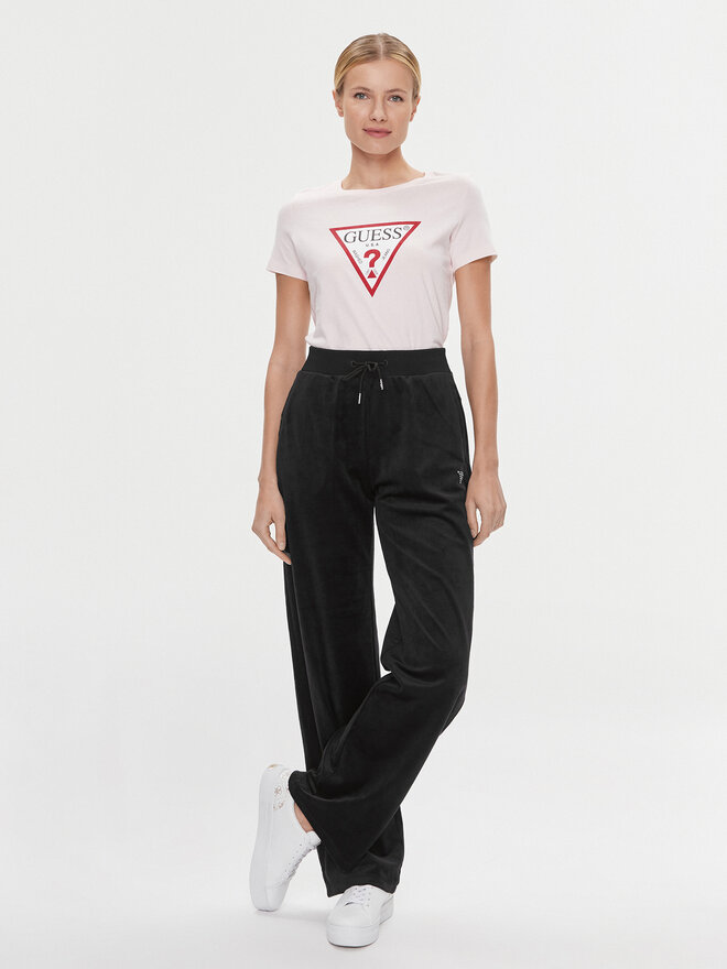 Guess Guess Marškinėliai W1YI1B I3Z14 Rožinė Slim Fit
