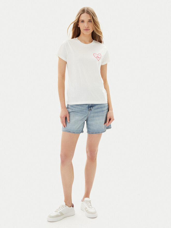 Lee Lee T-Shirt Small Logo 112363635 Weiß Regular Fit