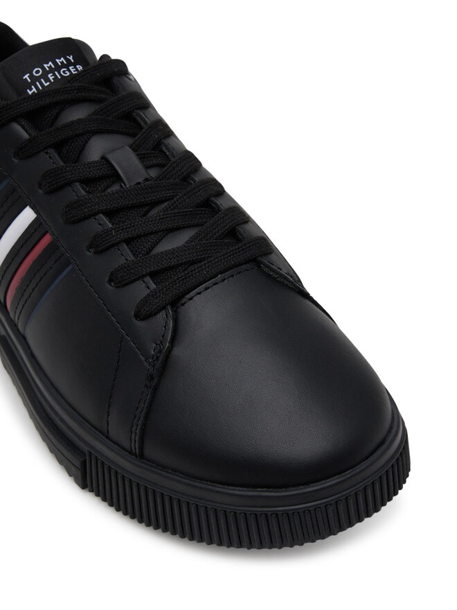 Tommy Hilfiger Zapatillas Tommy Hilfiger Modern Cupsole Stripes Lth FM0FM05406 Negro