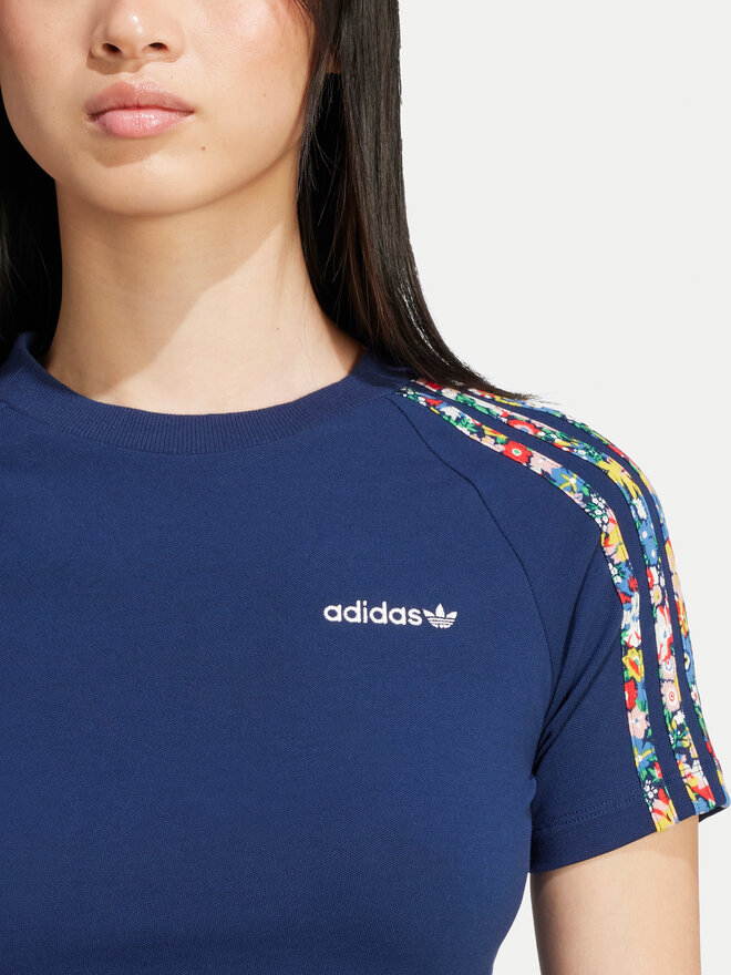 adidas adidas Marškinėliai Liberty London 3-Stripes Infill Baby JC7788 Tamsiai mėlyna Slim Fit