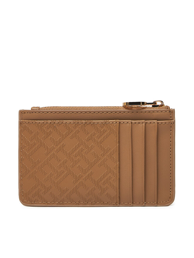 Tommy Hilfiger Puzdro na kreditné karty Tommy Hilfiger Th Distinct Long Cc Holder Mono AW0AW17401 Hnedá