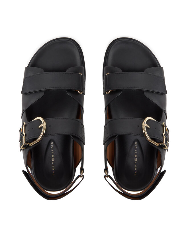Tommy Hilfiger Sandalen Tommy Hilfiger Leather Sporty Sandal FW0FW08799 Schwarz