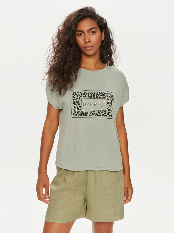 ONLY ONLY Camiseta Free 15293567 Verde Regular Fit