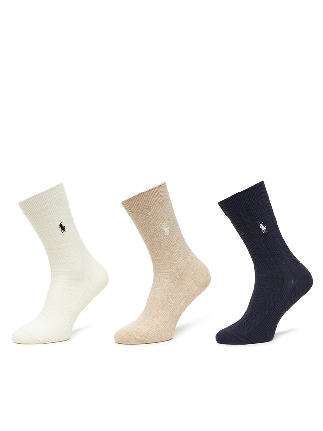 Polo Ralph Lauren Sada 3 párů dámských vysokých ponožek Polo Ralph Lauren 455923551003 Barevná