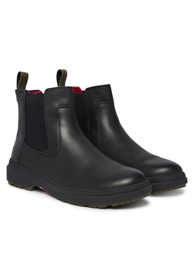 Tommy Hilfiger Klassische Stiefeletten Tommy Hilfiger Hilfiger Outdoor Warm Lth Chel FM0FM05958 Schwarz