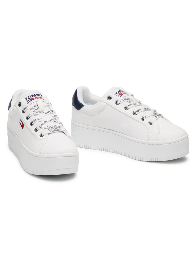 Tommy Jeans Sportcipők Tommy Jeans Iconic Essential Flatform EN0EN01358 Fehér