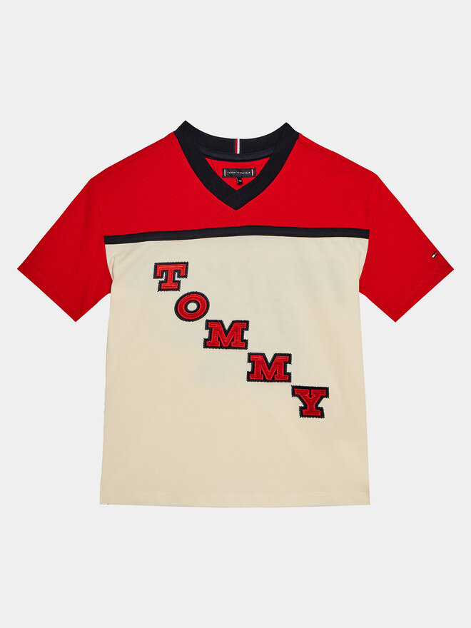 Tommy Hilfiger Tommy Hilfiger Marškinėliai Varsity Tee S/S KB0KB08676 Raudona Regular Fit