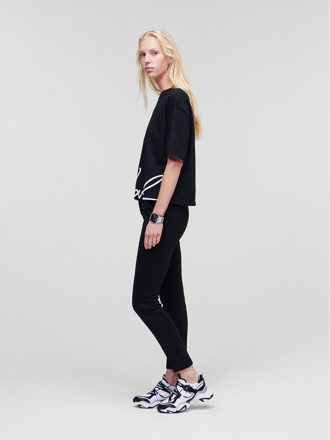 KARL LAGERFELD KARL LAGERFELD T-Shirt Signature Hem 226W1703 Μαύρο Relaxed Fit