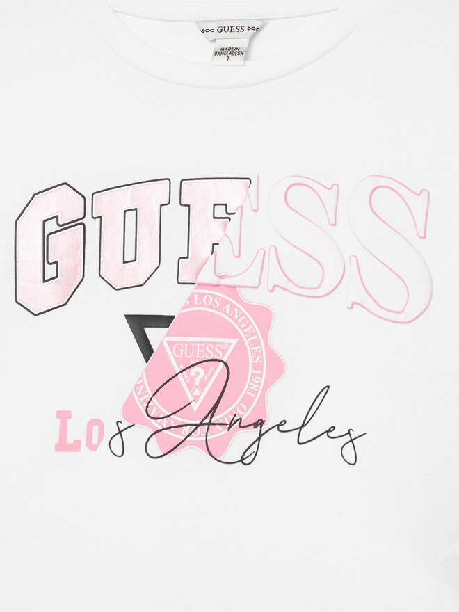 Guess Guess Komplet majica in krilo J5YG00 K6YW4 Bela Classic Fit