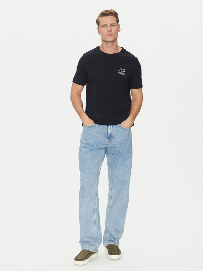 Tommy Hilfiger Tommy Hilfiger Marškinėliai Stack MW0MW38622 Tamsiai mėlyna Regular Fit