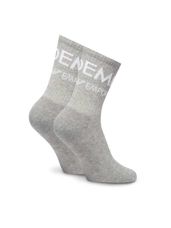 Emporio Armani Underwear 2 pares de calcetines altos para mujer Emporio Armani Underwear 292303 4F227 00948 Gris