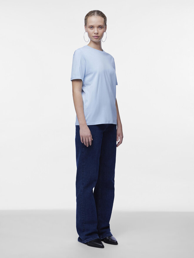 Pieces Pieces Marškinėliai Ria 17086970 Mėlyna Regular Fit