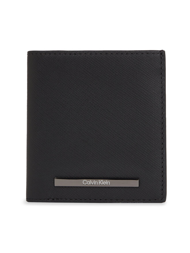 Calvin Klein Veľká pánska peňaženka Calvin Klein Modern Bar Trifold 6Cc W/Coin K50K511836 Čierna